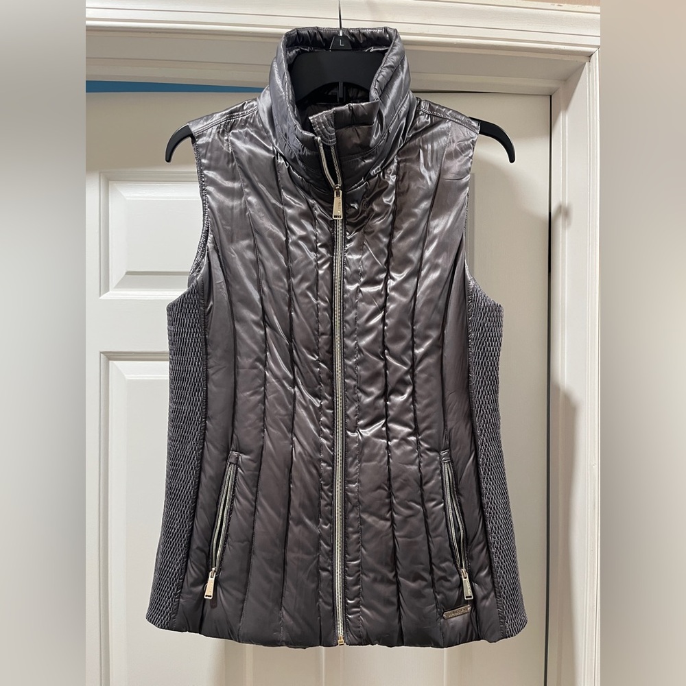 Women's Gray Quilted Vest